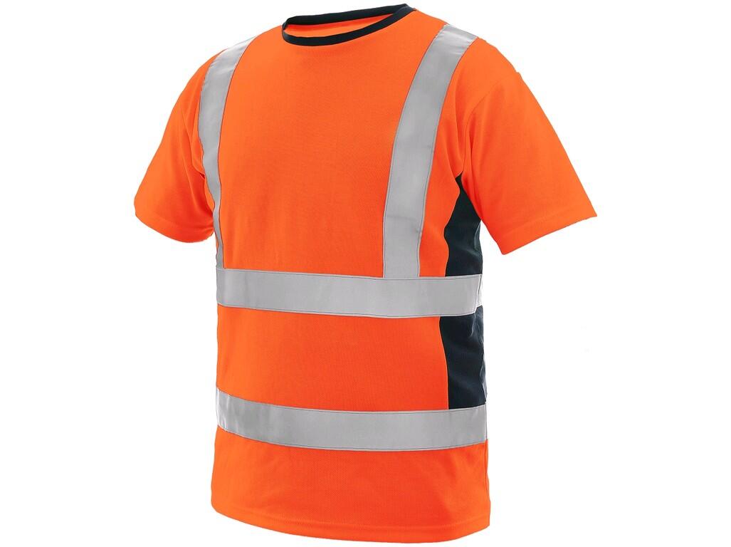 Tričko CXS EXETER, výstražné, pánske, oranžovo-modré, vel. 2XL
